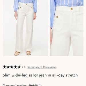 J. Crew Factory Cream Sailor Jeans